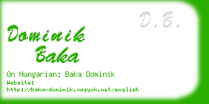 dominik baka business card